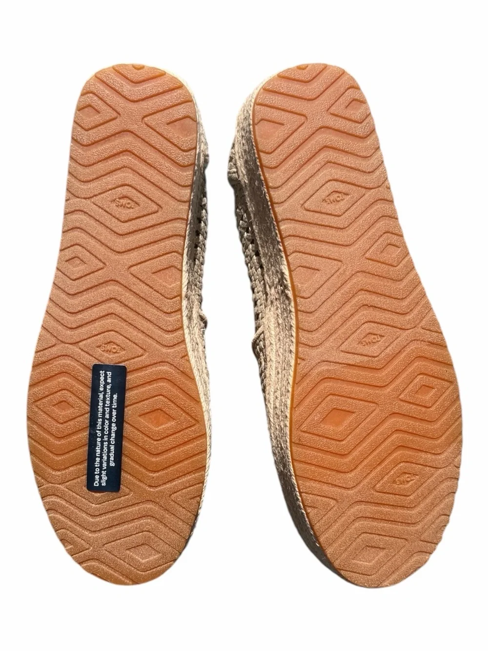 TOMS Valencia Champagne Metallic Basket Weave Platform Espadrilles NWT 8.5
